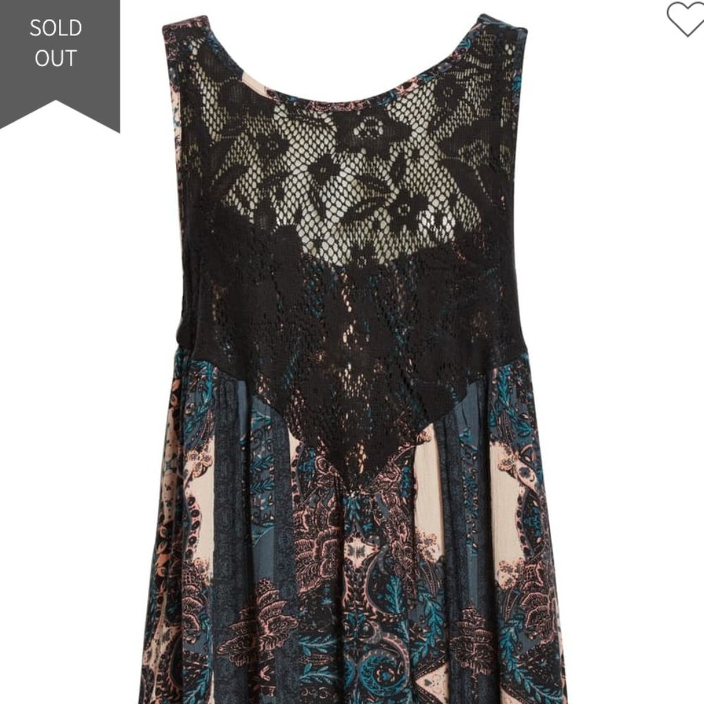 NWT Free People Count Me In Trapeze S Dress BLACK - Picture 5 of 10